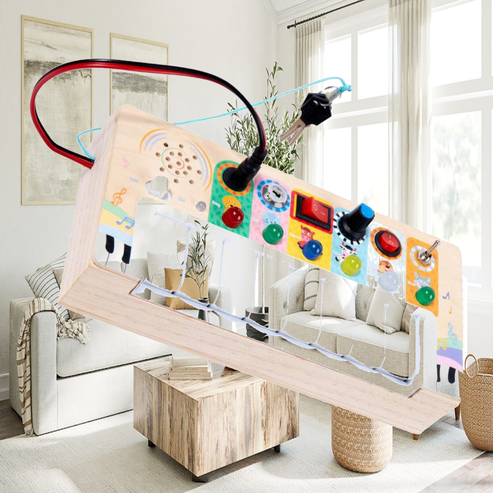 Toddler Busy Board Wooden Swit - Montessori Wooden Busy Board Toddler ulasan dan harga
