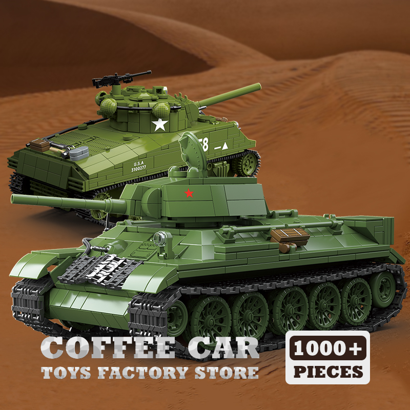 M4A3 Medium Tank Building Bloc - Lego Compatible Military Tank ulasan dan harga