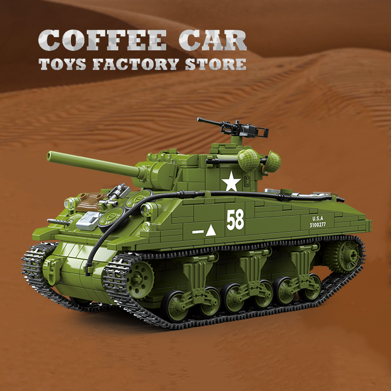 M4A3 Medium Tank Building Bloc - Lego Compatible Military Tank ulasan dan harga